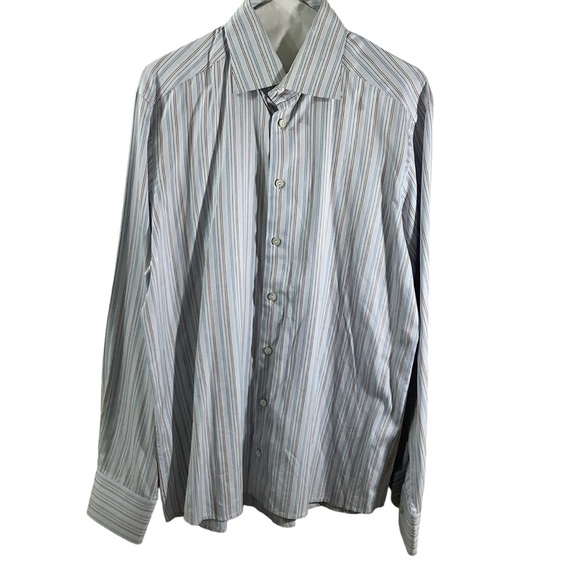 Eton Striped Casual Button Down Shirts Long Sleeve Wrinklefree Cotton - Picture 1 of 6